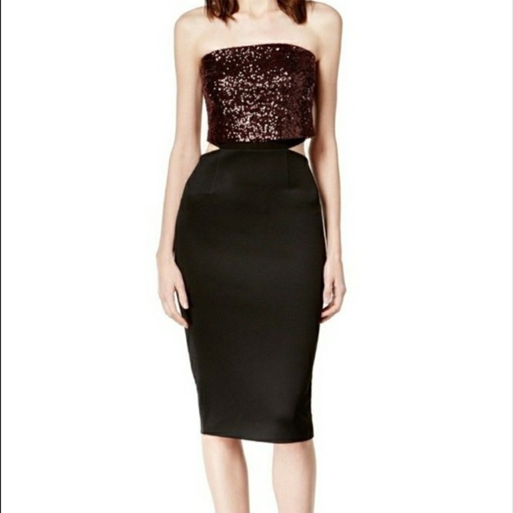 RACHEL Rachel Roy Sequined Cutout Midi Dress